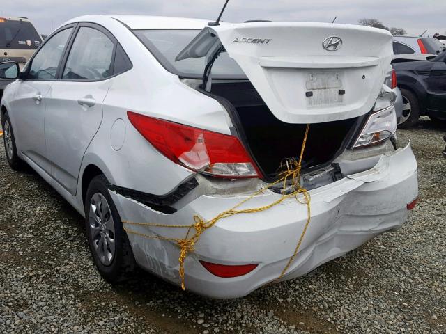 KMHCT4AE4GU077751 - 2016 HYUNDAI ACCENT SE WHITE photo 3