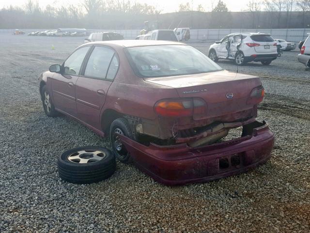 1G1NE52J63M707703 - 2003 CHEVROLET MALIBU LS BURGUNDY photo 3