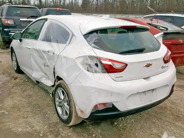 3G1BE6SM9HS509000 - 2017 CHEVROLET CRUZE LT WHITE photo 3