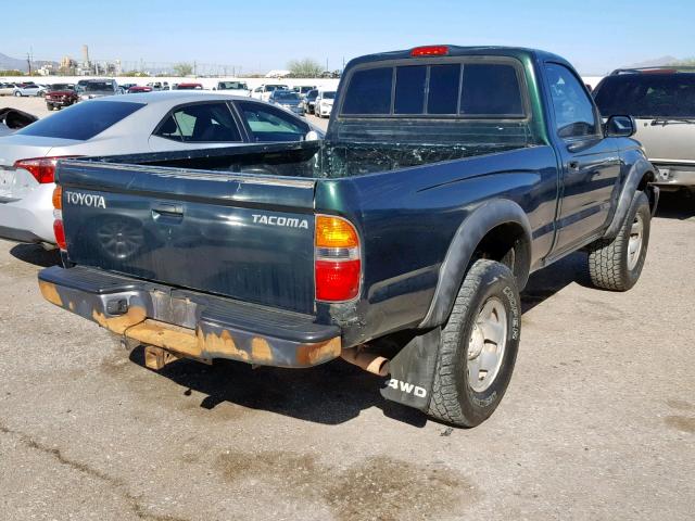 5TEPM62N31Z719078 - 2001 TOYOTA TACOMA GREEN photo 4