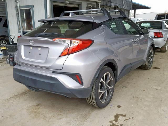 JTNKHMBX8K1019195 - 2019 TOYOTA C-HR XLE SILVER photo 4