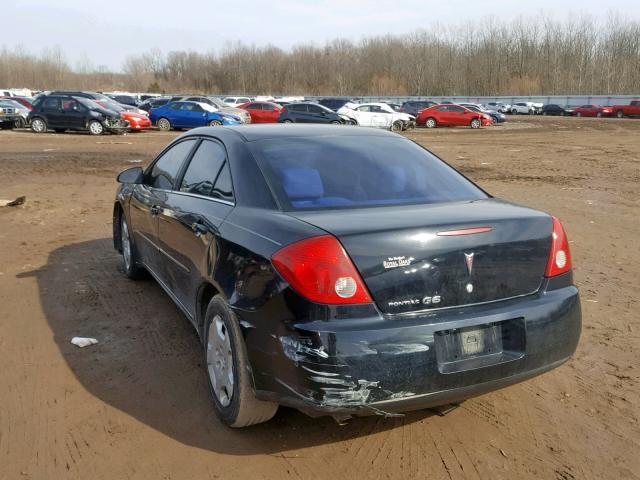 1G2ZF58B474154596 - 2007 PONTIAC G6 VALUE L BLACK photo 3