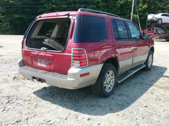 4M2ZU86K13UJ13563 - 2003 MERCURY MOUNTAINEE RED photo 4