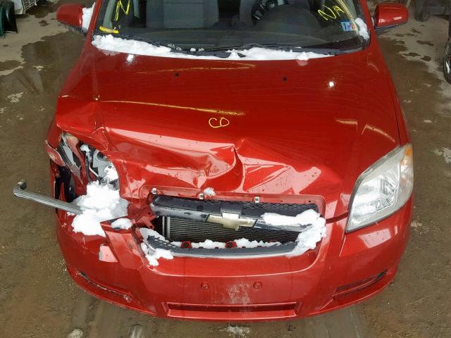 KL1TD566X8B259242 - 2008 CHEVROLET AVEO BASE Қызыл фото 7
