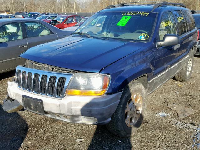 1J4GW48S0YC384571 - 2000 JEEP GRAND CHER BLUE photo 2