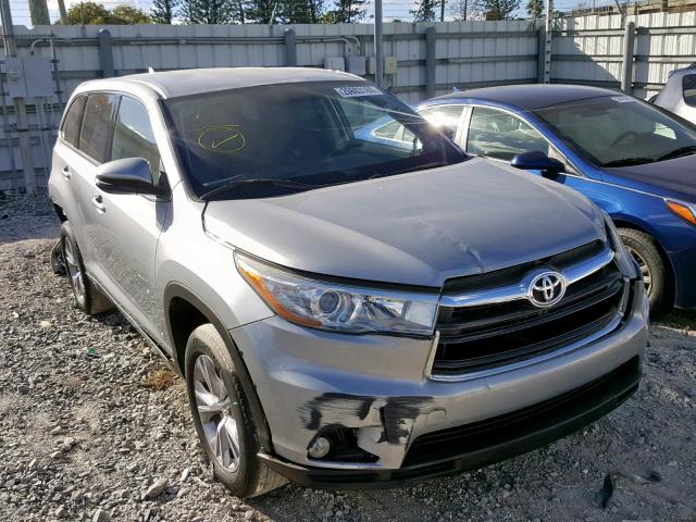 5TDZKRFH6FS117638 - 2015 TOYOTA HIGHLANDER GRAY photo 1