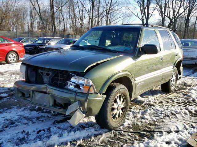 1GKDT13W812106169 - 2001 GMC JIMMY GREEN photo 2