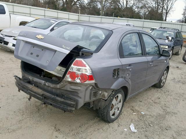 KL1TD56697B074680 - 2007 CHEVROLET AVEO BASE ნაცრისფერი ფოტო 4