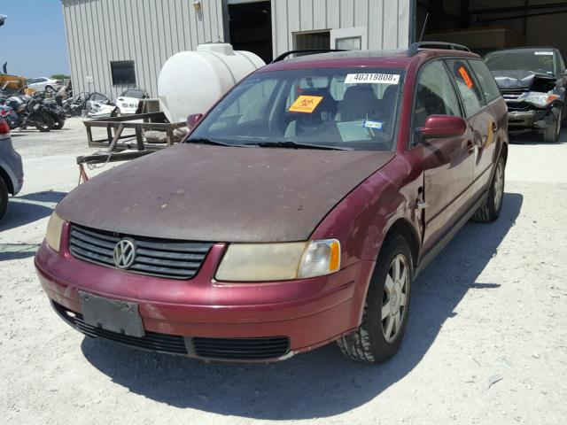 WVWNA63B4XE384557 - 1999 VOLKSWAGEN PASSAT GLS MAROON photo 2