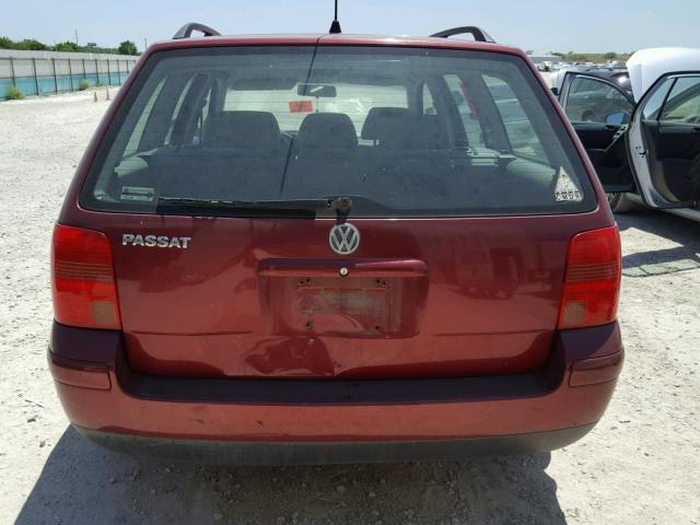 WVWNA63B4XE384557 - 1999 VOLKSWAGEN PASSAT GLS MAROON photo 9