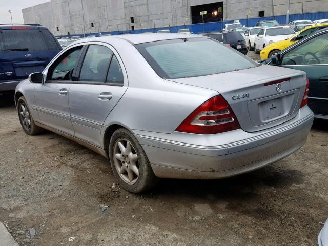 WDBRF61J41F088922 - 2001 MERCEDES-BENZ C 240 SILVER photo 3