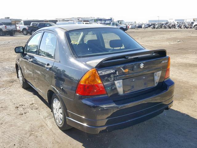 JS2RA62S155252636 - 2005 SUZUKI AERIO S BLACK photo 3