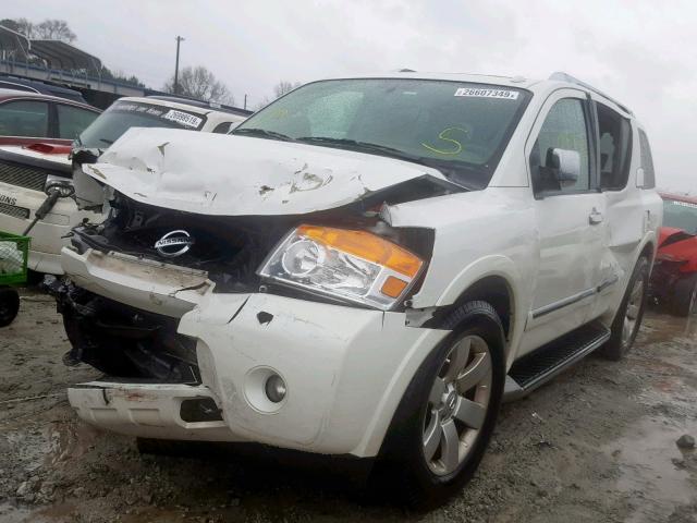 5N1BA0ND6EN600660 - 2014 NISSAN ARMADA SV WHITE photo 2