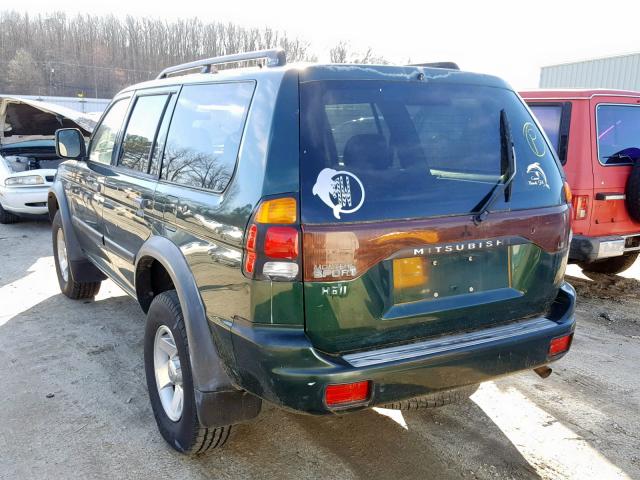 JA4LS21H22J025948 - 2002 MITSUBISHI MONTERO SP GREEN photo 3