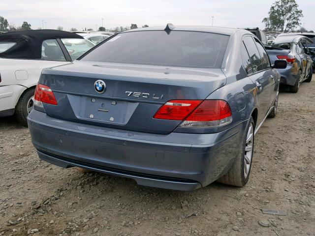 WBAHN83567DT70962 - 2007 BMW 750 GRAY photo 4