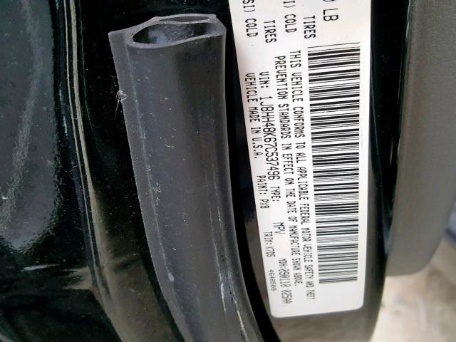 1J8HH48K67C537496 - 2007 JEEP COMMANDER BLACK photo 10