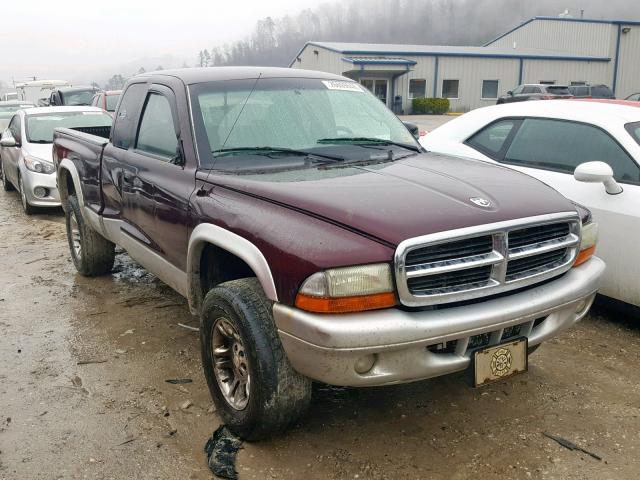 1D7HG42N64S556456 - 2004 DODGE DAKOTA SLT BURGUNDY photo 1