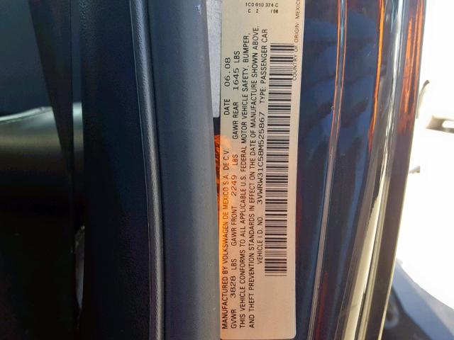 3VWRW31C58M525867 - 2008 VOLKSWAGEN NEW BEETLE Schwarz Foto 10