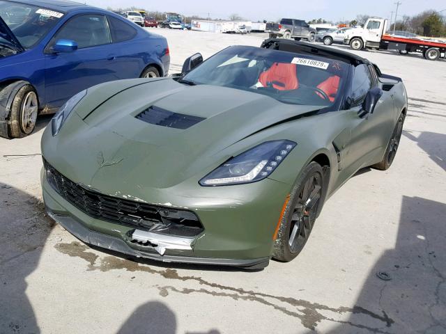 1G1YK2D73G5101099 - 2016 CHEVROLET CORVETTE S GREEN photo 2