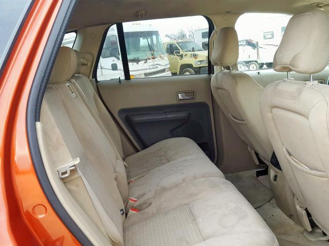 2FMDK36C47BA30959 - 2007 FORD EDGE SE ORANGE photo 6