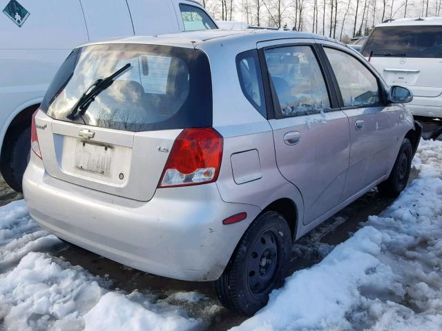 KL1TD66677B749402 - 2007 CHEVROLET AVEO BASE ნაცრისფერი ფოტო 4