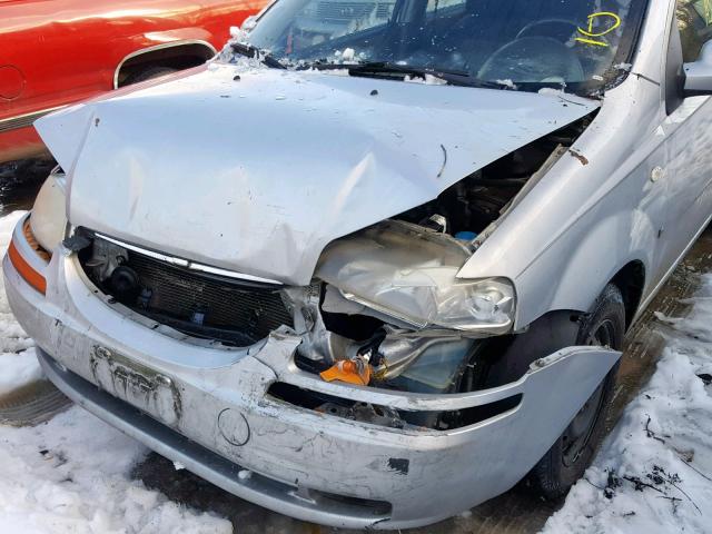 KL1TD66677B749402 - 2007 CHEVROLET AVEO BASE ნაცრისფერი ფოტო 9