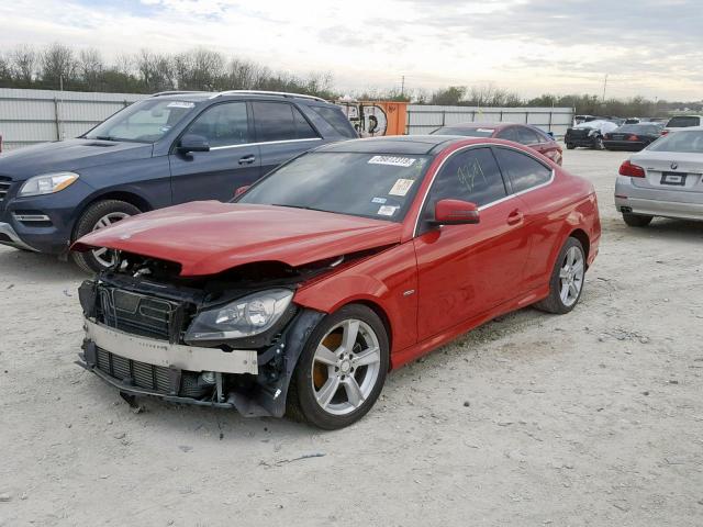 WDDGJ4HB0CF739210 - 2012 MERCEDES-BENZ C 250 RED photo 2