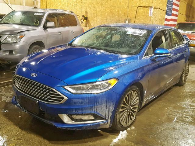 3FA6P0D92JR188655 - 2018 FORD FUSION TIT BLUE photo 2