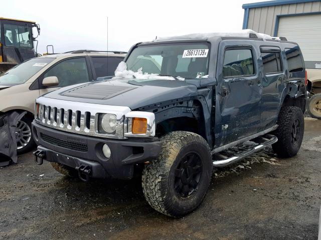 5GTDN13E078130669 - 2007 HUMMER H3 BLUE photo 2