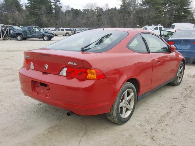 JH4DC54824S010592 - 2004 ACURA RSX RED photo 4