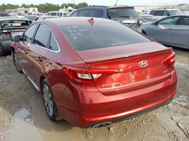 5NPE34AF7GH307041 - 2016 HYUNDAI SONATA SPO RED photo 3