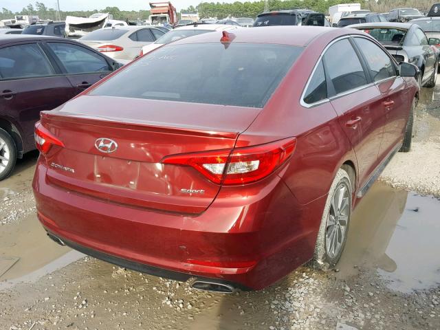 5NPE34AF7GH307041 - 2016 HYUNDAI SONATA SPO RED photo 4