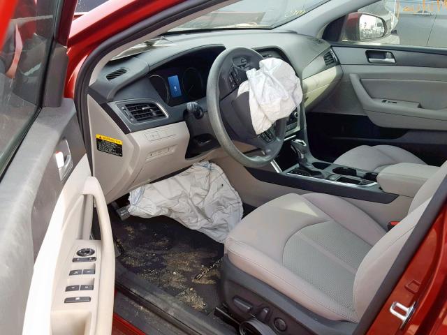 5NPE34AF7GH307041 - 2016 HYUNDAI SONATA SPO RED photo 9