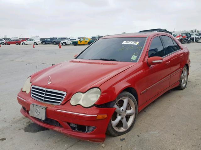 WDBRF40J05F681169 - 2005 MERCEDES-BENZ C 230K SPO RED photo 2