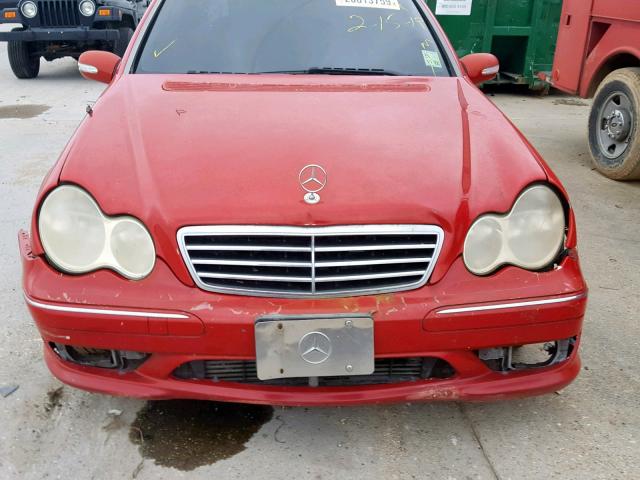 WDBRF40J05F681169 - 2005 MERCEDES-BENZ C 230K SPO RED photo 9