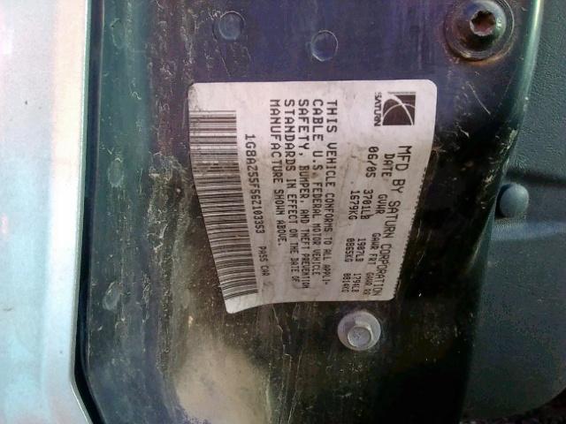 1G8AZ55F56Z103353 - 2006 SATURN ION LEVEL SILVER photo 10