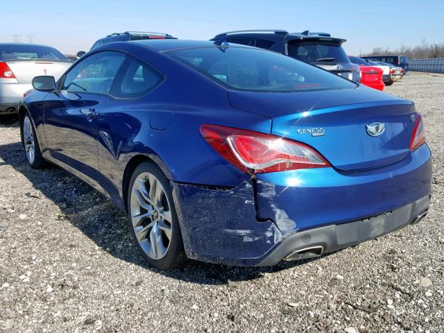 KMHHT6KD0EU121376 - 2014 HYUNDAI GENESIS CO BLUE photo 3