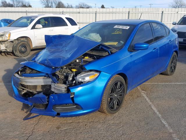 1C3CDFAA3FD267344 - 2015 DODGE DART SE BLUE photo 2