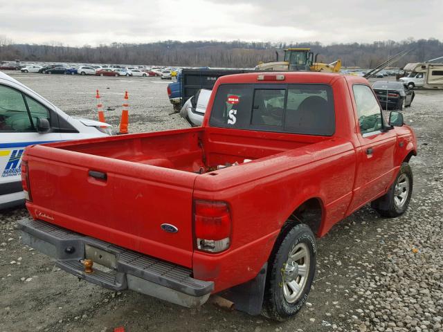 1FTYR10C3YPA32159 - 2000 FORD RANGER RED photo 4