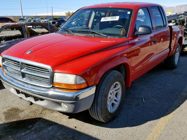 1D7HL48K64S781503 - 2004 DODGE DAKOTA QUA RED photo 2