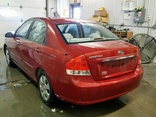 KNAFE121385553261 - 2008 KIA SPECTRA EX RED photo 3