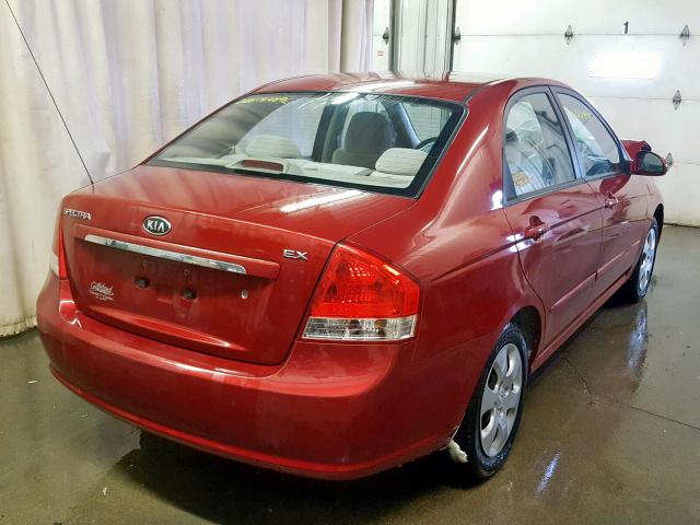 KNAFE121385553261 - 2008 KIA SPECTRA EX RED photo 4