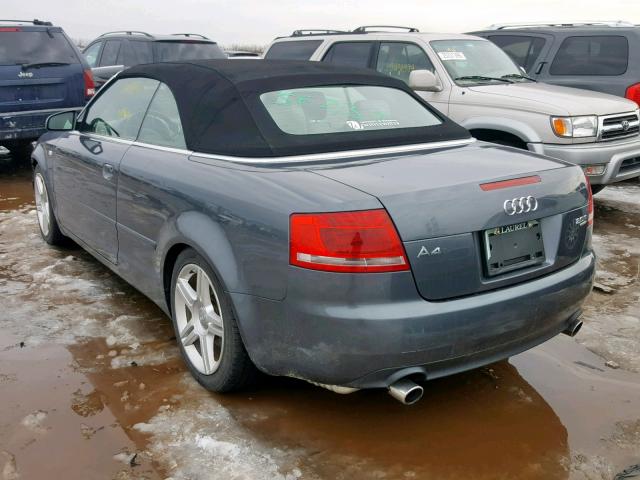 WAUDF48HX7K033178 - 2007 AUDI A4 2.0T CA GRAY photo 3