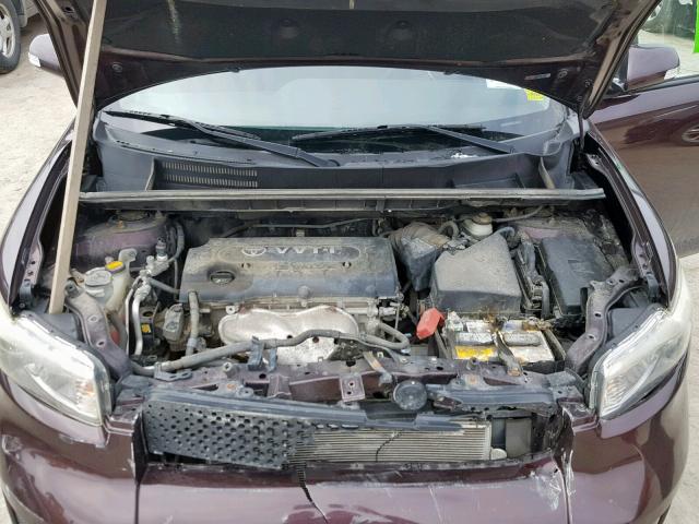 JTLKE50E081019127 - 2008 TOYOTA SCION XB MAROON photo 7
