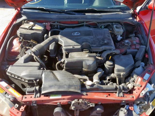 JTHED192120036088 - 2002 LEXUS IS 300 SPO RED photo 7