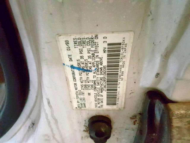 JT3AC12R5P1082085 - 1993 TOYOTA PREVIA LE WHITE photo 10