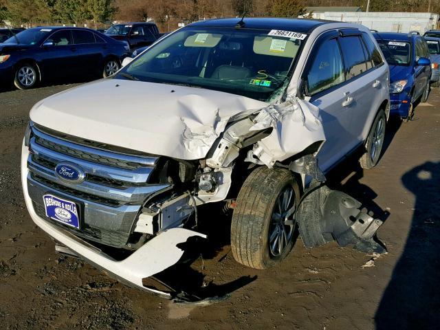 2FMDK4JC1DBA93526 - 2013 FORD EDGE SEL WHITE photo 2