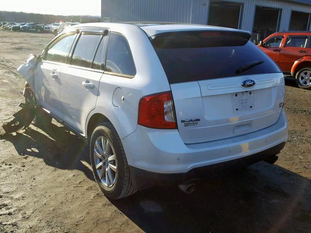 2FMDK4JC1DBA93526 - 2013 FORD EDGE SEL WHITE photo 3