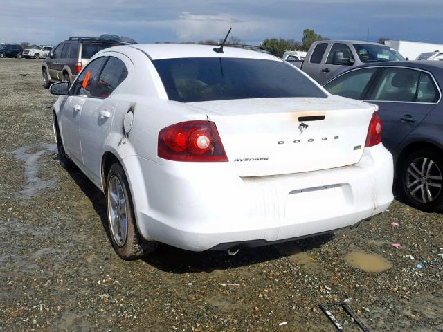 1B3BD2FG0BN591600 - 2011 DODGE AVENGER LU WHITE photo 3