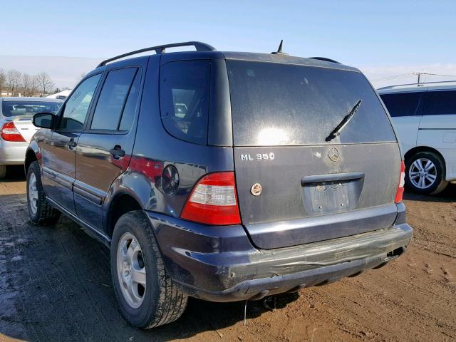 4JGAB57E73A456102 - 2003 MERCEDES-BENZ ML 350 BLUE photo 3